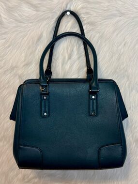 Mossimo Target Teal Vegan Leather Structured Bag Crossbody Purse Work Bag